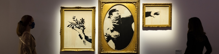 タオル BANKCY Hand towel Exhibition of Artworks The Art of Banksy